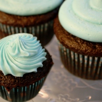Chocolate Cupcake with Blue Buttercream Frosting